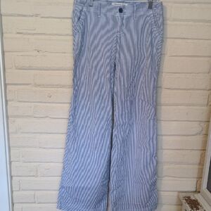 Abercrombie & Fitch Women's Blue Striped Flare Pants